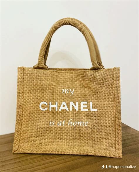 sac en jute chanel|chanel shopping bags.